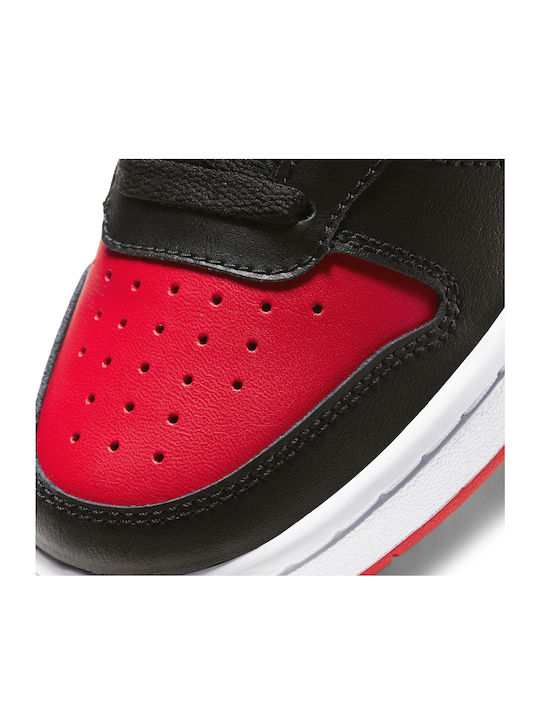 Court Borough Mid 2 Kinder Sportschuhe Basketball mit Schnürsenkeln Schwarz / University Red / Weiß