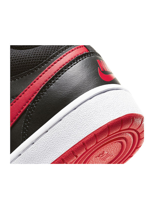 Court Borough Mid 2 Kinder Sportschuhe Basketball mit Schnürsenkeln Schwarz / University Red / Weiß