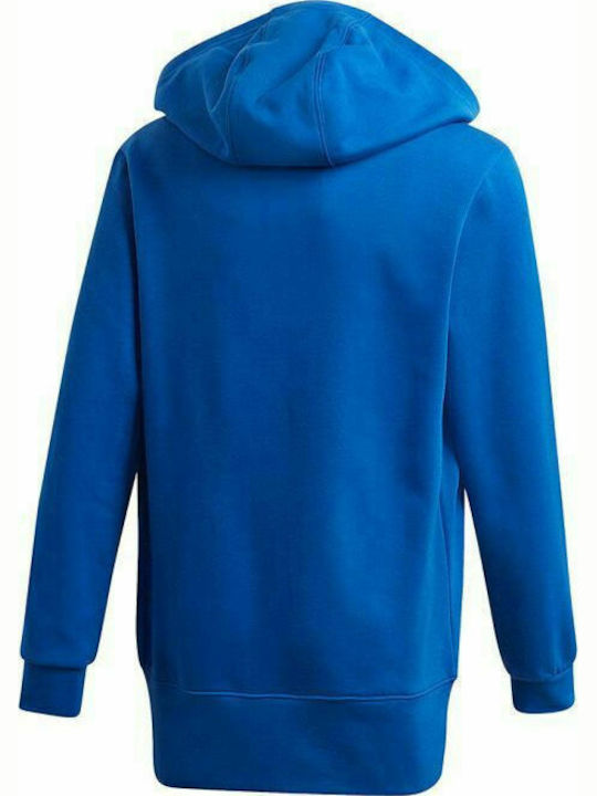 adidas Fleece Kids Sweatshirt with Hood and Pockets Blue