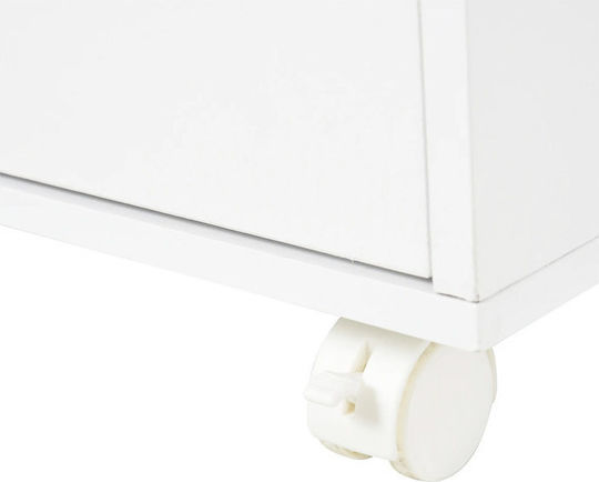 Office Storage Chipboard Drawer with Wheels & 3 Drawers White L40xW30xH83cm