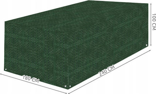 Iso Trade Waterproof Protective Dining Table Cover 240x180x100cm in Green Color