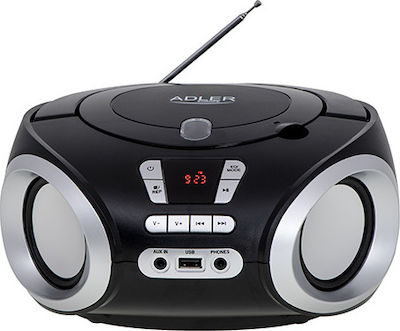Adler Φορητό Ηχοσύστημα AD 1181 CD Boombox με CD / MP3 / USB / Ραδιόφωνο σε Μαύρο Χρώμα