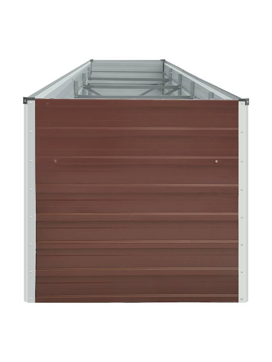 vidaXL Elevated Brown Planter Box Metallic Brown 400x80x77cm.