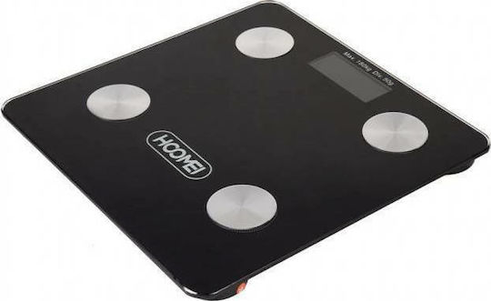 Hoomei Digital Badezimmerwaage mit Körperfettmessung in Schwarz Farbe HM-1550