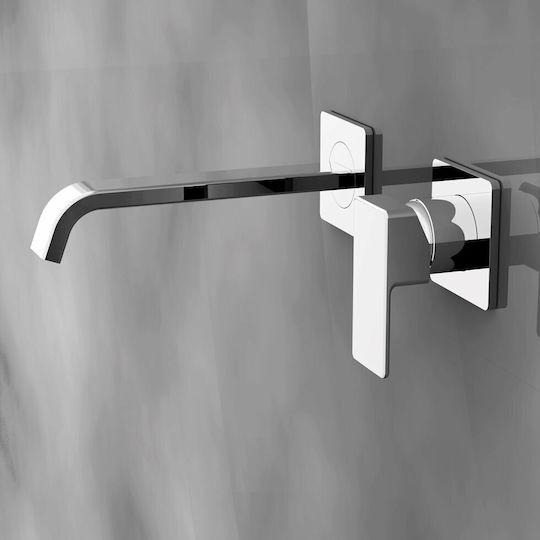 La Torre Profili Plus Set Mischer & Auslauf für Wandmontage für für Waschbecken 1 Ausfahrt Chrome 2 Löcher