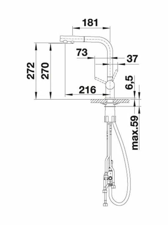 Blanco Fontas II Kitchen Faucet Counter with Spiral Chrome