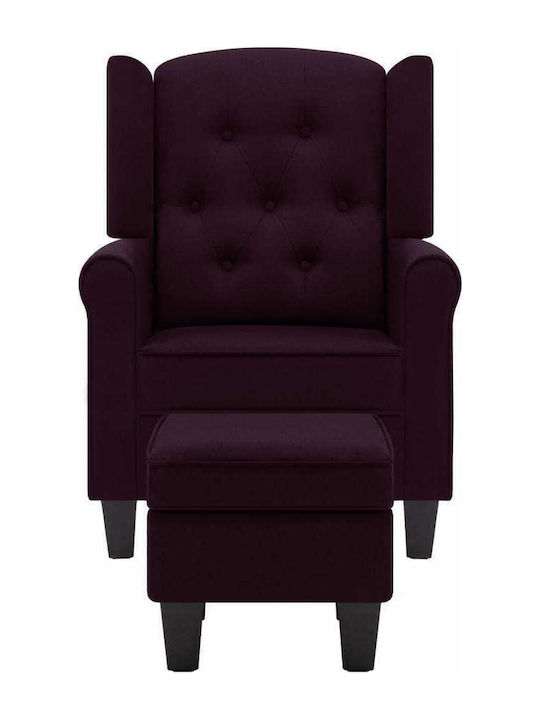Bergère cu Puf Violet 68x78x94cm