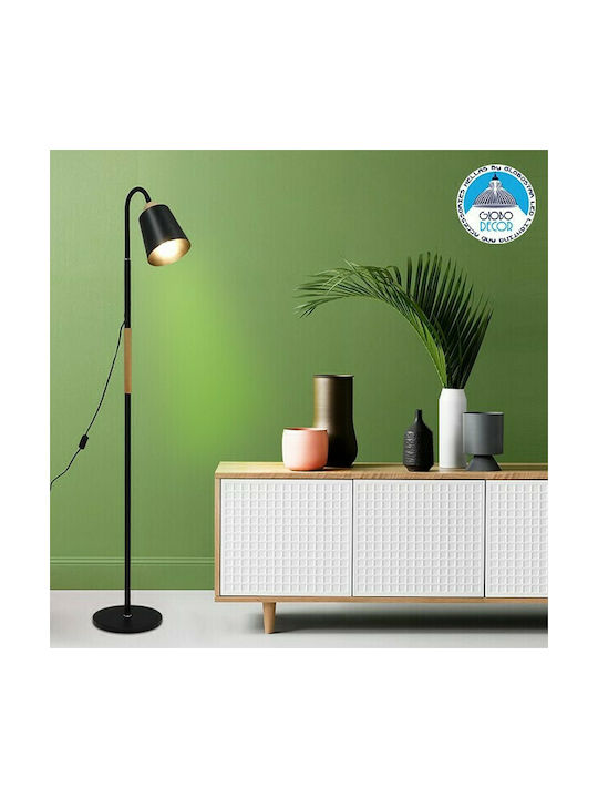 GloboStar Ribbon Floor Lamp H164xW13cm. with Socket for Bulb E27 Black