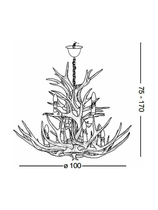 Ideal Lux Полилей 12xE14 Ø100см Бежов 113975