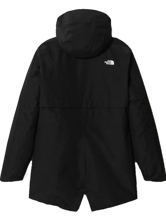 Hikesteller Insulated Women's Hiking Long Sports Jacket Waterproof for Winter with Hood Black