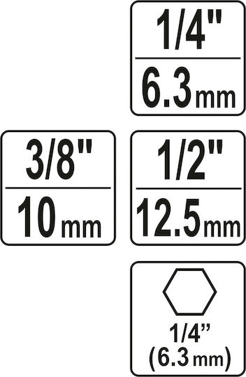 Yato Adapters HEX Set 3pcs