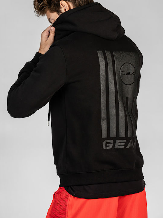 GSA Gear Flag Herren Sweatshirt Jacke mit Kapuze und Taschen Schwarz