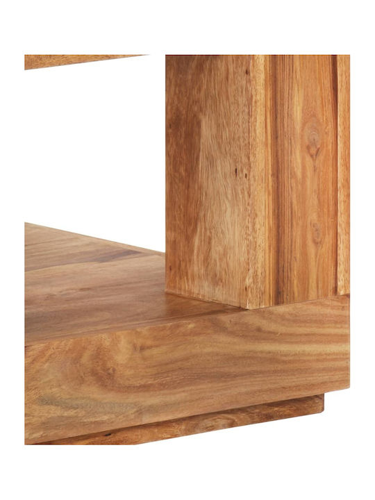 Square Side Table Made of Solid Wood Beige 45x45x40 cm