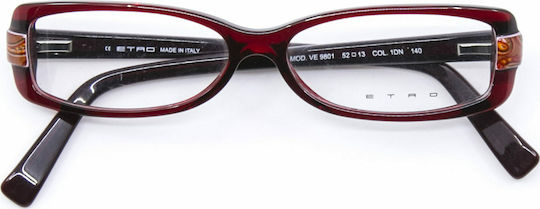 Etro Women's Acetate Burgundy Prescription Eyeglass Frame VE9801 1DN