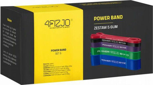 4FIZJO Power Ελαστικοί Ιμάντες Γυμναστικής Σετ 5τμχ Πολύχρωμοι