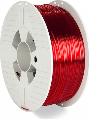 Verbatim PETG 3D Printer Filament 1.75mm Red Transparent 1kg