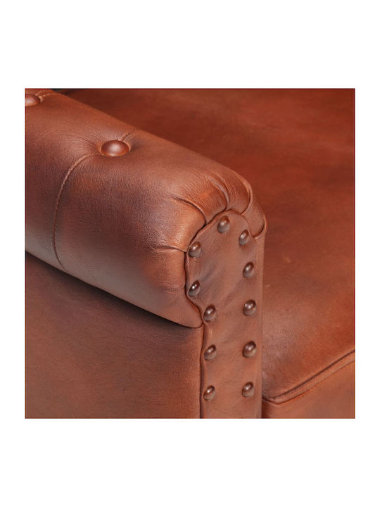Sessel aus echtem Leder Coffee 77x63x76cm