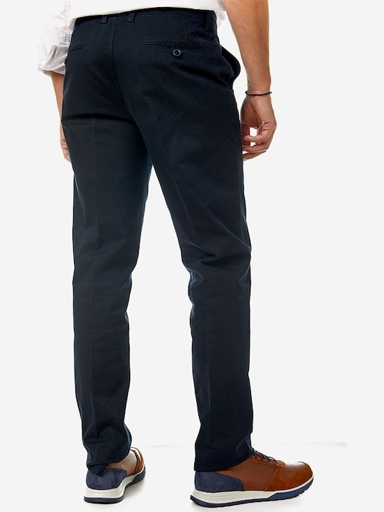 Trousers Chino Elastic in Regular Fit Navy Blue