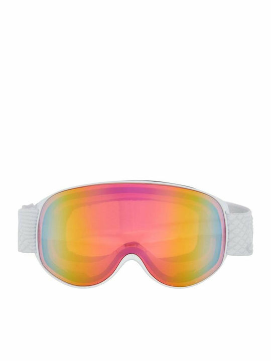 Mc Kinley Safine M Revo Μάσκα Σκι & Snowboard Ενηλίκων Λευκή με Φακό Καθρέπτη σε Κίτρινο Χρώμα