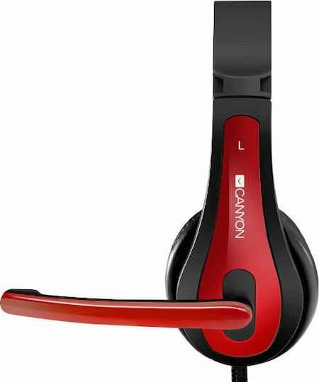 Canyon Simple On Ear Gaming Headset με σύνδεση 3.5mm Black/Red