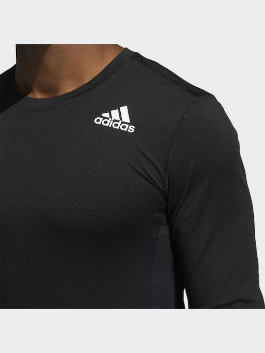adidas Techfit Ανδρική Ισοθερμική Μακρυμάνικη Μπλούζα Compression Μαύρη