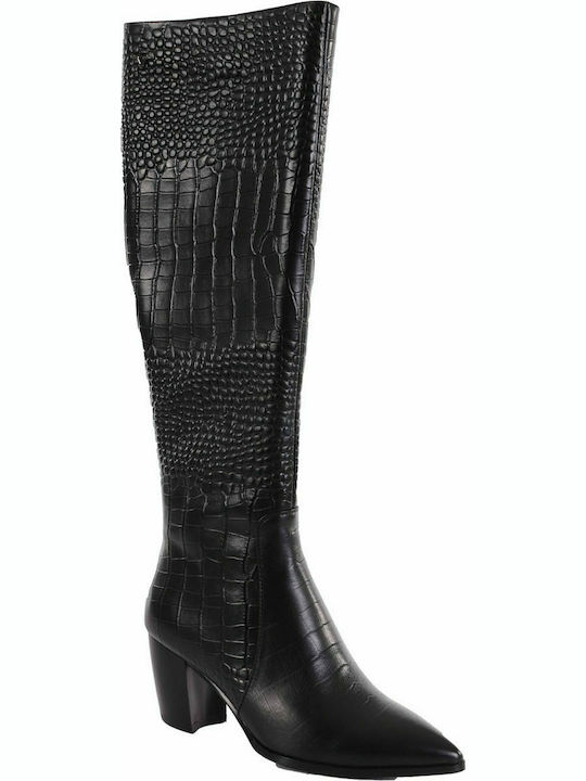 V 19.69 HIGH BOOT SHOES WITH TASSELED TOE BLACK