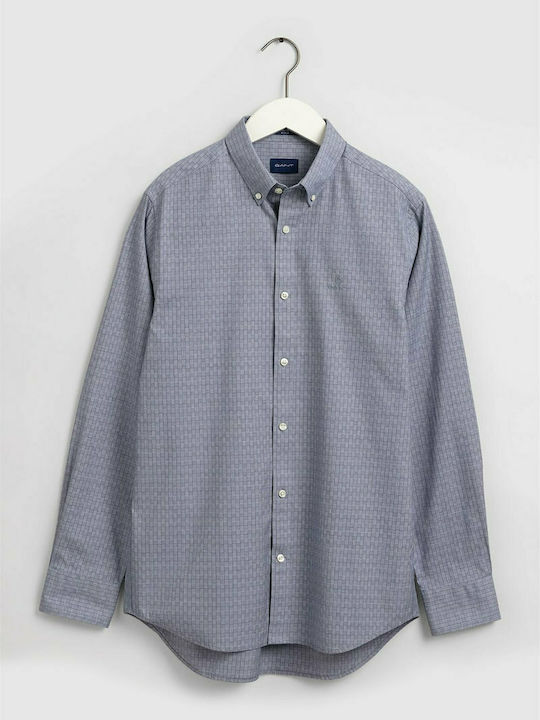 Gant Pinpoint Oxford Men's Shirt Long Sleeve Blue