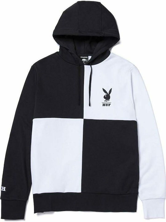 X Playboy Color Block Hanorac cu Glugă Negru