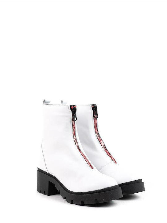 Women's leather boots AEROS 1-594-20517-29 White White White