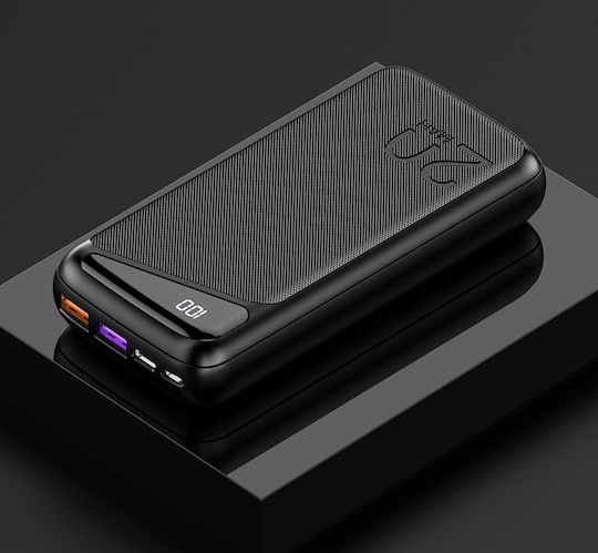 Awei P104K Power Bank 20000mAh 22.5W with 2 USB-A Ports and USB-C Port Power Delivery Black
