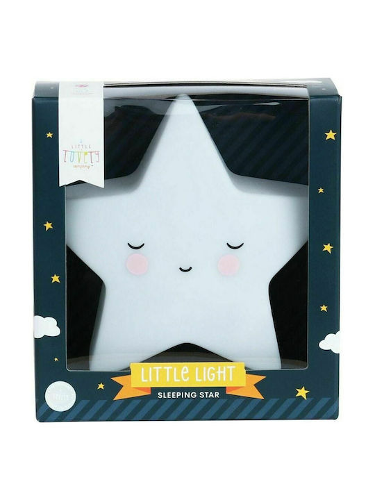 A Little Lovely Company Led Kids Decorative Lamp Sleeping Star with Color Changes White