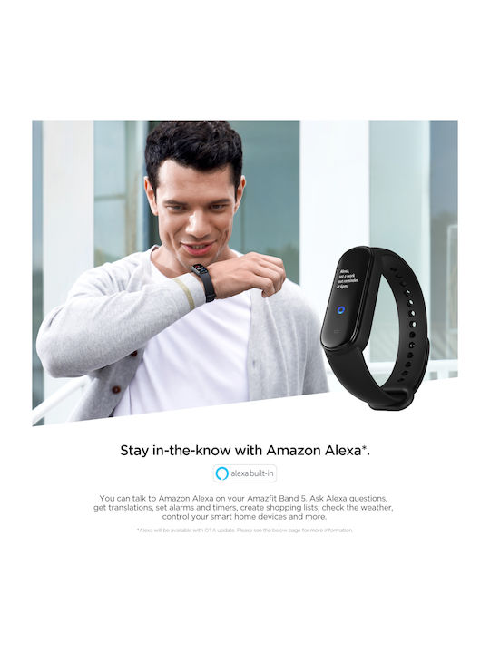 Amazfit Band 5 Wasserdicht mit Pulsmesser Midnight Black Mitternachtsschwarz