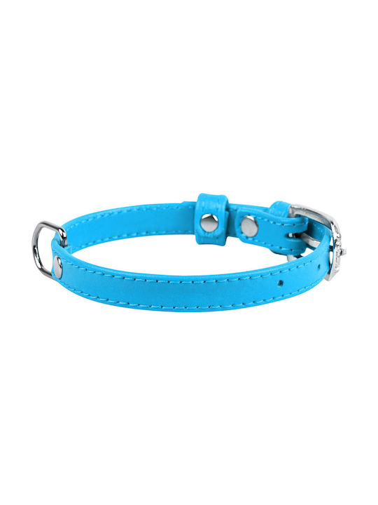 Collar Collar Leather Glamour Blue 27-36 cm