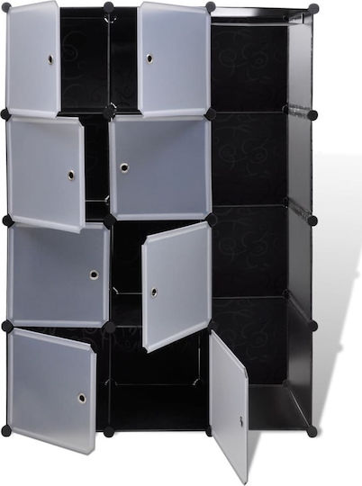 Dreifachtür Kleiderschrank Black and white 115x37x150cm