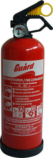 Guard Φορητός Πυροσβεστήρας Ξηράς Σκόνης 2kg με Βάση και Μανόμετρο