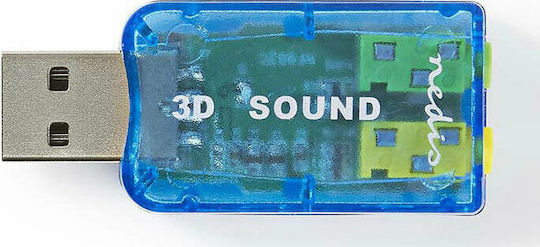 Nedis External USB 2.0 Sound Card Blue (USCR10051BU)