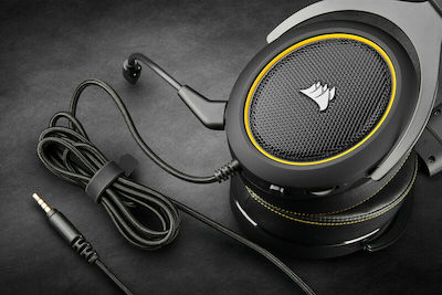 Corsair HS60 Pro Over Ear Gaming Headset με σύνδεση 3.5mm Κίτρινο