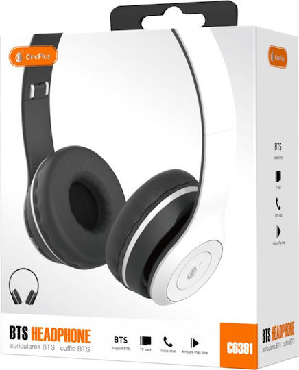 Moveteck C6391 Kabellose Bluetooth Am Ohr Kopfhörer mit 4 Stunden Betriebszeit Weiß
