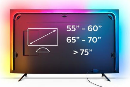 Philips Smart Ταινία LED Τηλεόρασης 220V RGBW Φως 2.5m με Τροφοδοτικό