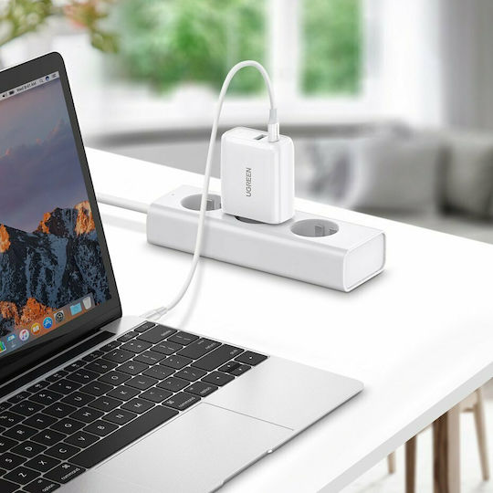 Ugreen Ladegerät ohne Kabel mit USB-A Anschluss und USB-C Anschluss 36W Schnellaufladung 4.0 Weißs (CD170)