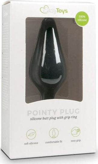 Easytoys Buttplug with Pull Ring Small Anal Plug Klein Black 8.5cm