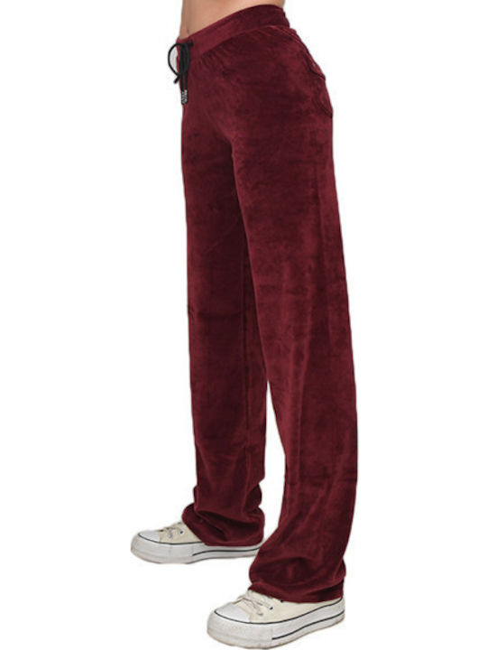 Pantaloni de Trening Catifea Burgundy