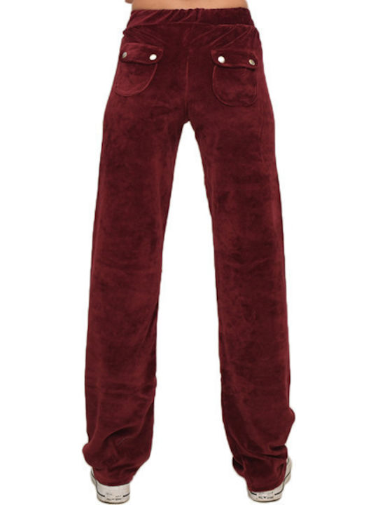 Pantaloni de Trening Catifea Burgundy