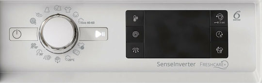 Whirlpool Εντοιχιζόμενο Πλυντήριο Ρούχων 7kg 1400 Στροφών 6th Sense BI WMWG 71483E EU N