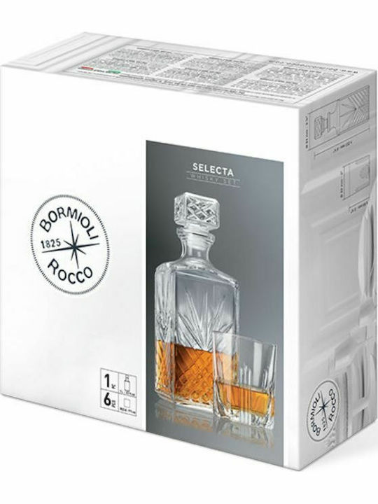 Bormioli Rocco Selecta Γυάλινη Καράφα Σερβιρίσματος με Πώμα σε Χρώμα 7τμχ