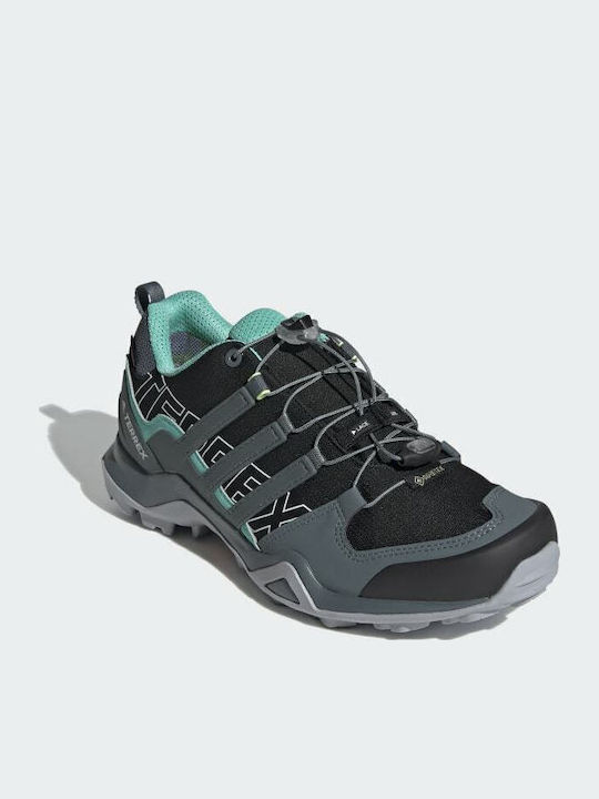 adidas Terrex Swift R2 GΤΧ Γυναικεία Ορειβατικά Παπούτσια Αδιάβροχα με Μεμβράνη Gore-Tex Core Black / Blue Oxide / Acid Mint