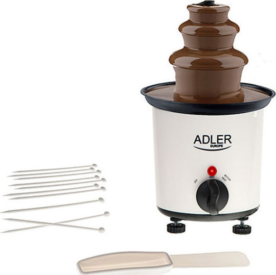 Adler White Chocolate Fountain with 3 Flats AD-4487 30W 15x15x24cm