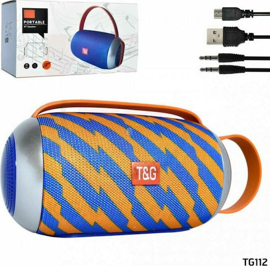 T&G Bluetooth високоговорител 10W с радио и живот на батерията до 4 часа Blue/Orange TG-112