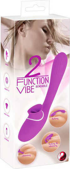 You2Toys 2-Function Bendable Vibe Clitoral Vibrator 22cm Violet