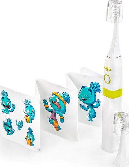 Agu Brushy Smart Детска Електрическа Четка За Зъби С Таймер За 3+ Години Зелена С Резервни Глави